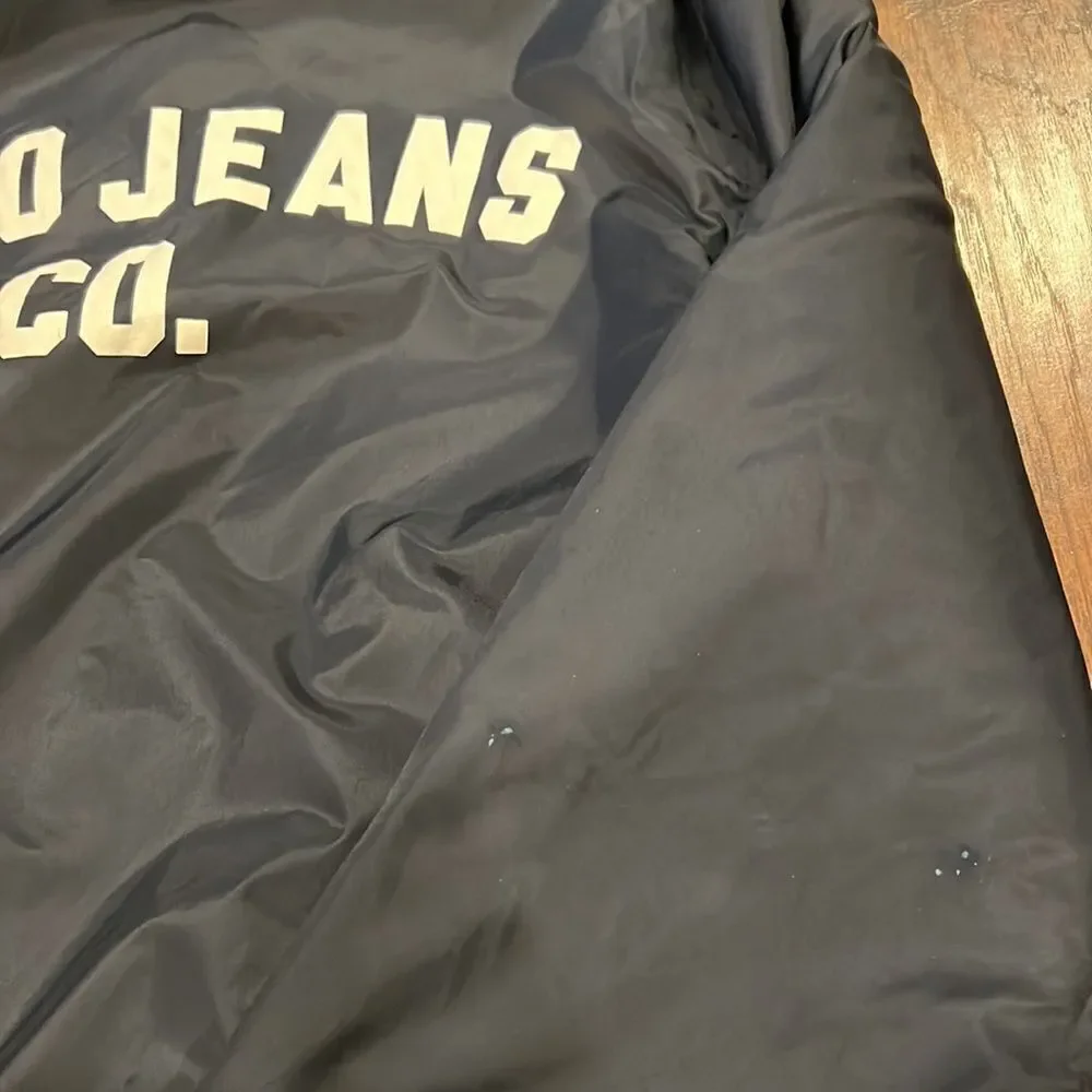 Vtg Polo Jeans Co fleece lined Windbreaker Jacket Size M spell out on back EUC